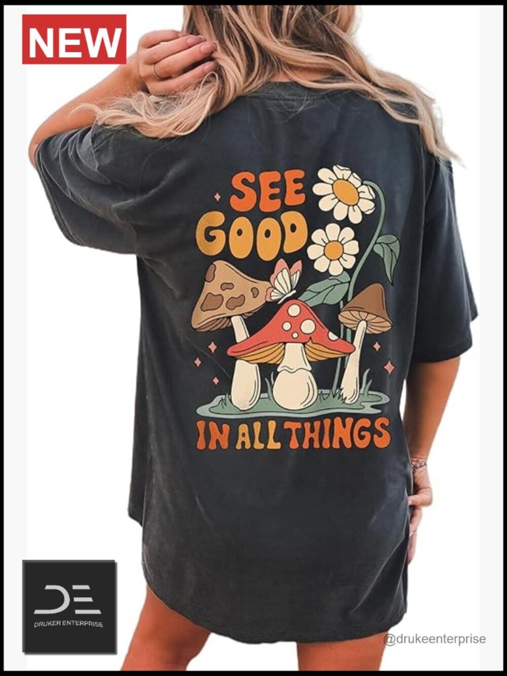 Oversized Graphic Tee Crewneck Short Sleeve Loose Cute Summer T Shirt